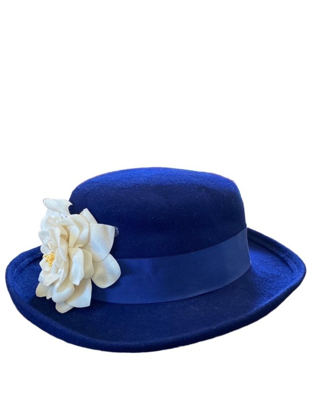 Women's Arlin Blue Hat with White Flower One Size